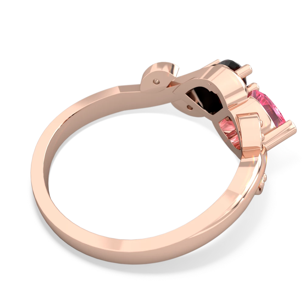 Lab Pink Sapphire Floral Elegance 14K Rose Gold ring R5790