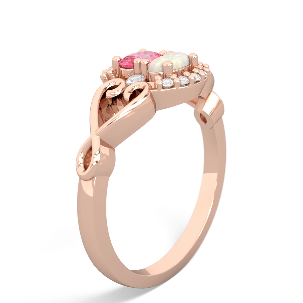 Lab Pink Sapphire Love Nest 14K Rose Gold ring R5860