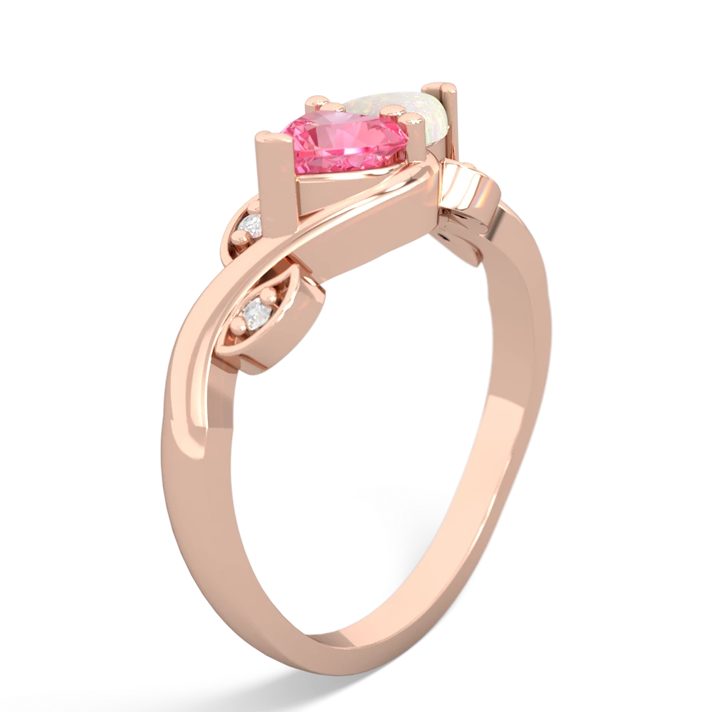 Lab Pink Sapphire Floral Elegance 14K Rose Gold ring R5790