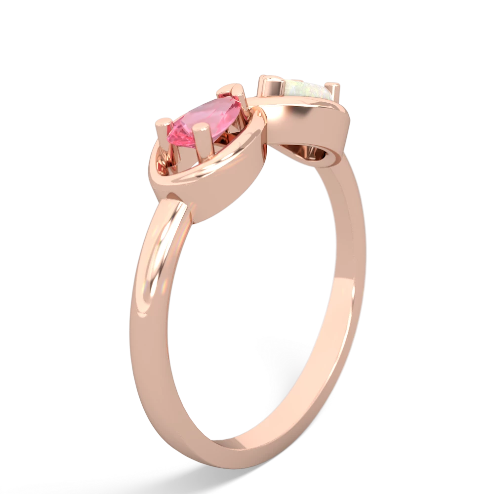 Lab Pink Sapphire Infinity 14K Rose Gold ring R5050