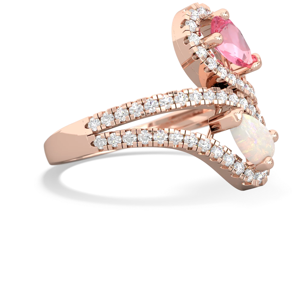 Lab Pink Sapphire Diamond Dazzler 14K Rose Gold ring R3000