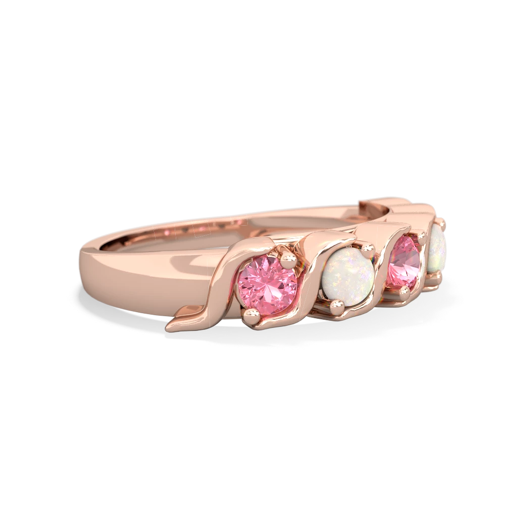 Lab Pink Sapphire Anniversary Band 14K Rose Gold ring R2089