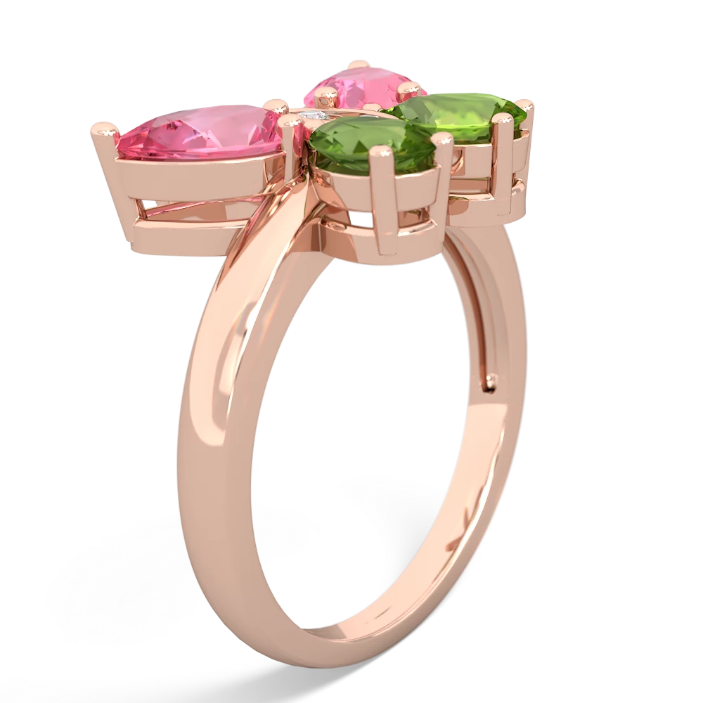 Lab Pink Sapphire Butterfly 14K Rose Gold ring R2215