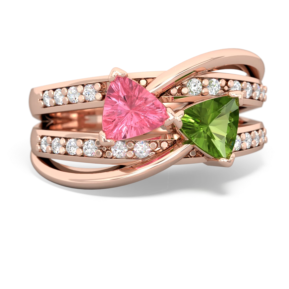 Lab Pink Sapphire Bowtie 14K Rose Gold ring R2360