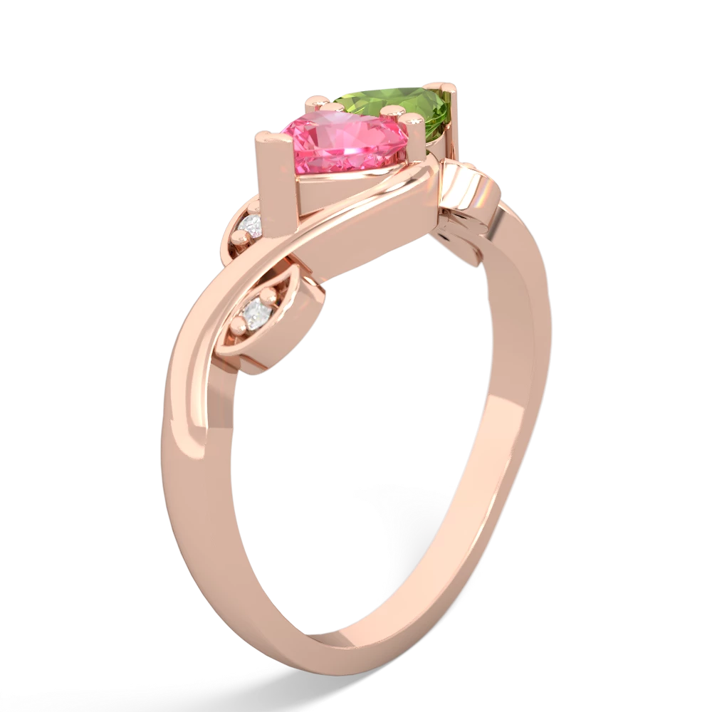 Lab Pink Sapphire Floral Elegance 14K Rose Gold ring R5790