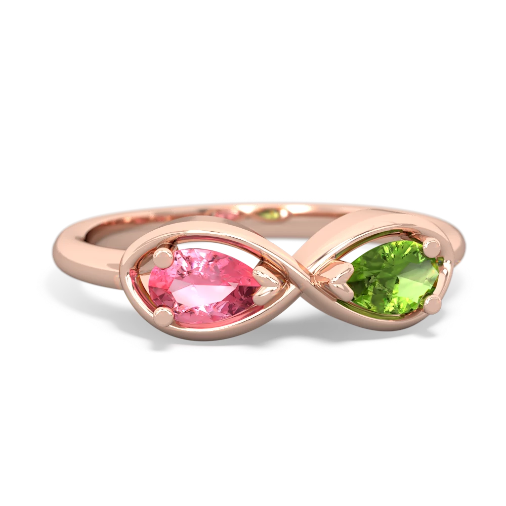 Lab Pink Sapphire Infinity 14K Rose Gold ring R5050