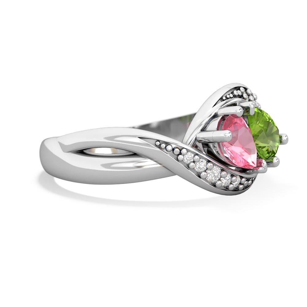 Lab Pink Sapphire Summer Winds 14K White Gold ring R5342