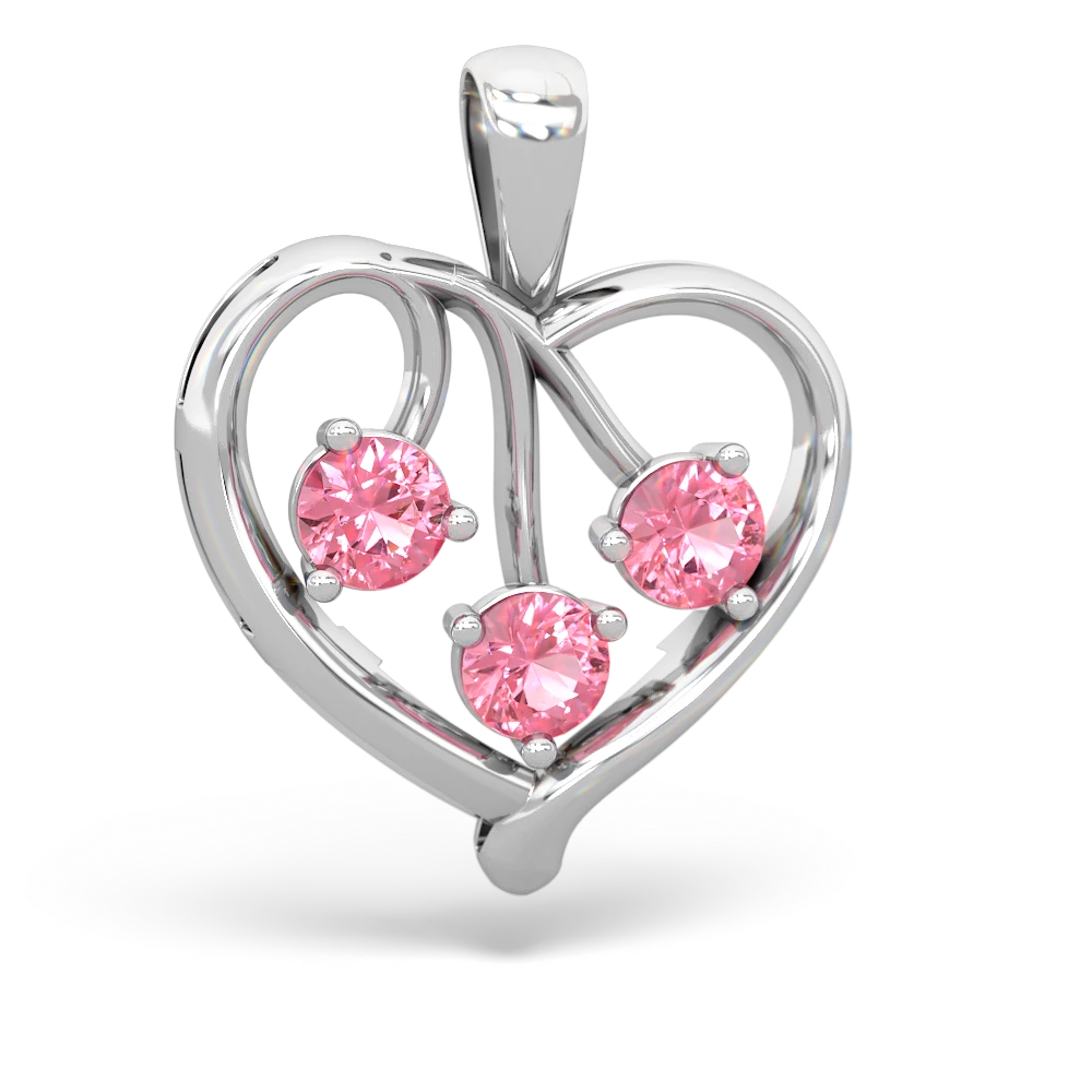 Emerald Glowing Heart 14K White Gold pendant P2233