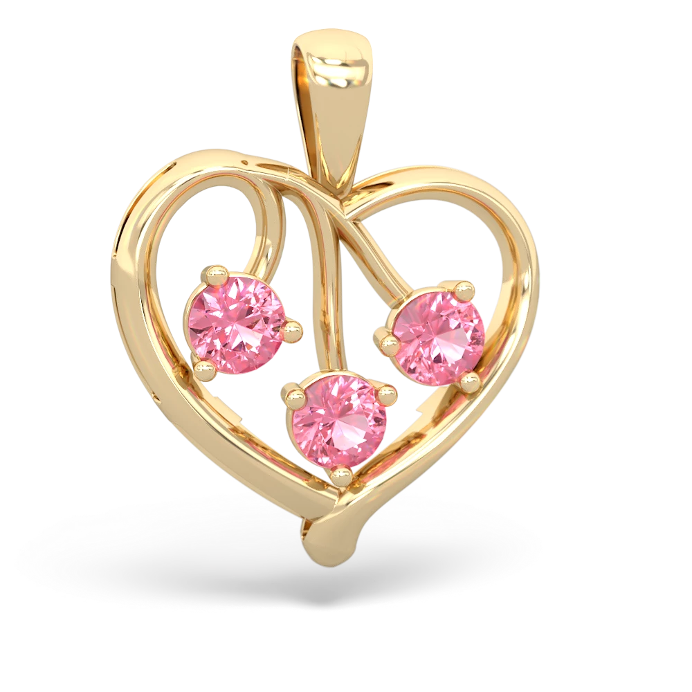 London Topaz Glowing Heart 14K Yellow Gold pendant P2233