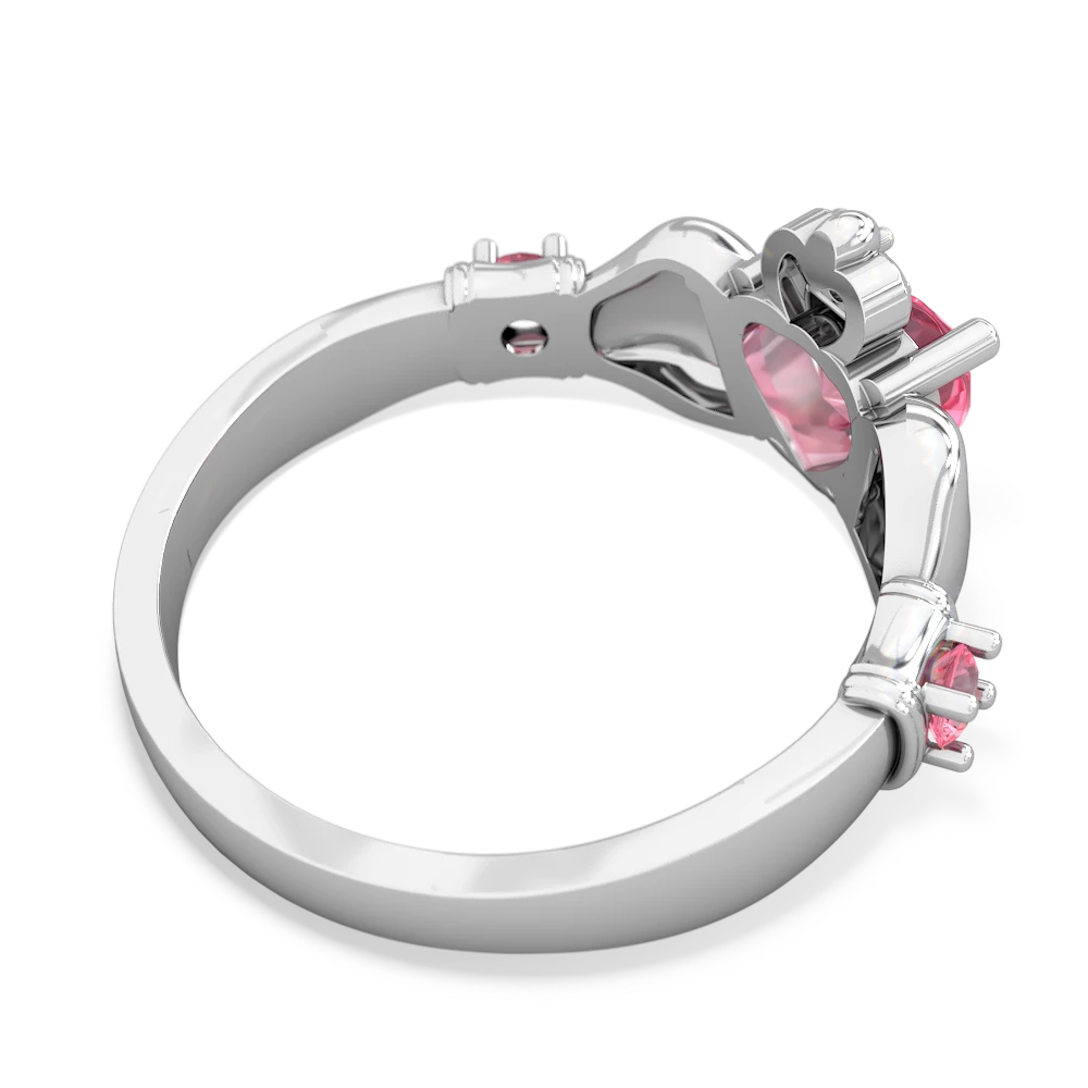 Lab Ruby Claddagh Keepsake 14K White Gold ring R5245