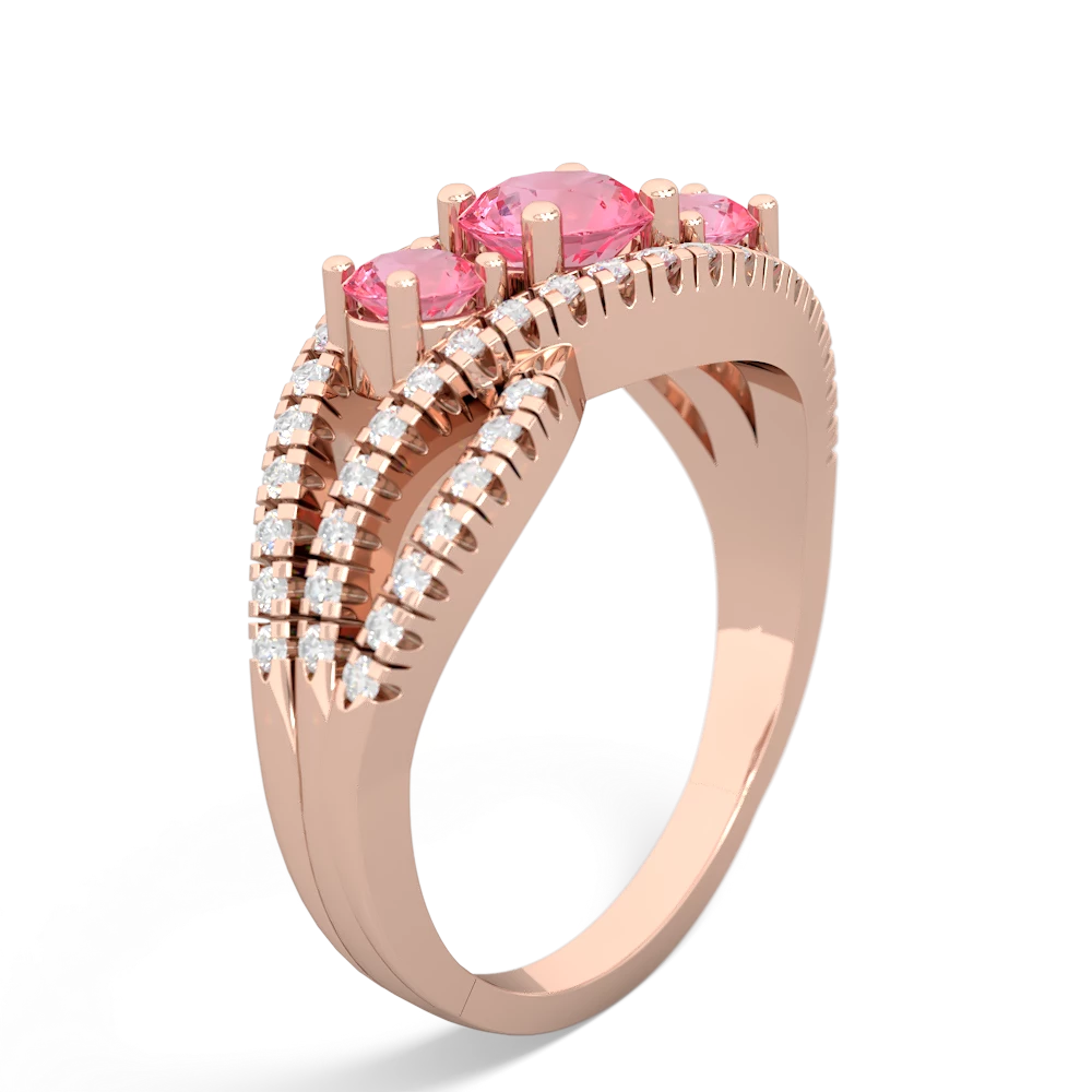 Sapphire Three Stone Aurora 14K Rose Gold ring R3080