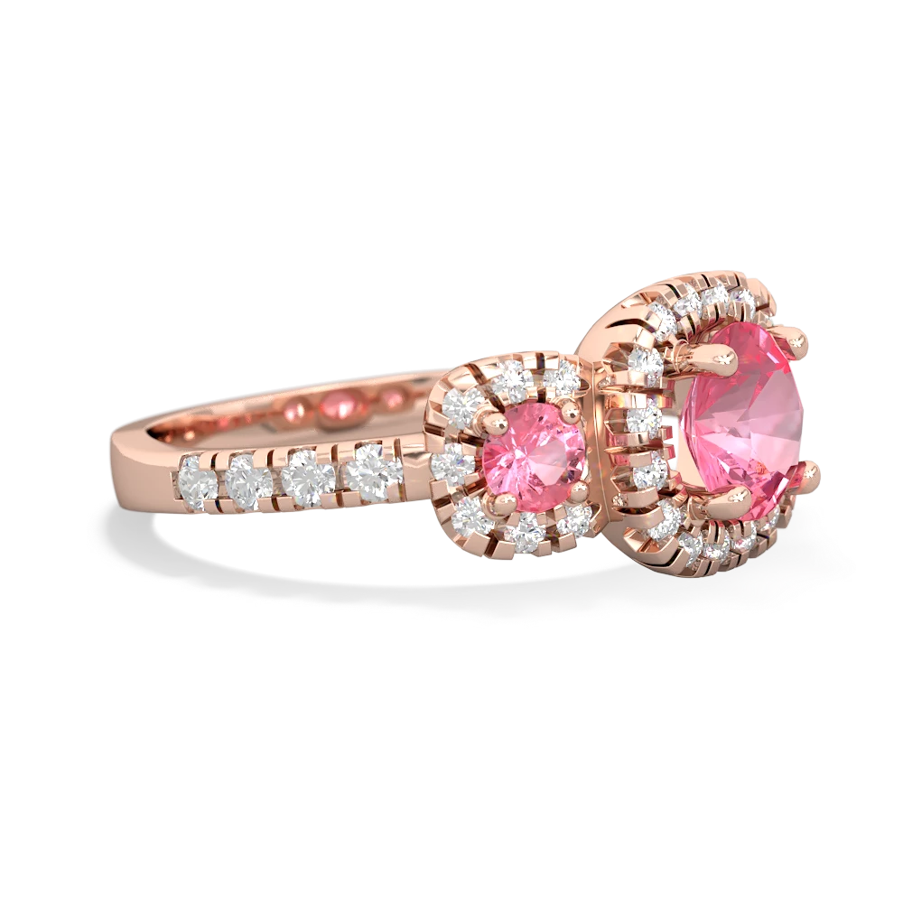 Fire Opal Regal Halo 14K Rose Gold ring R5350