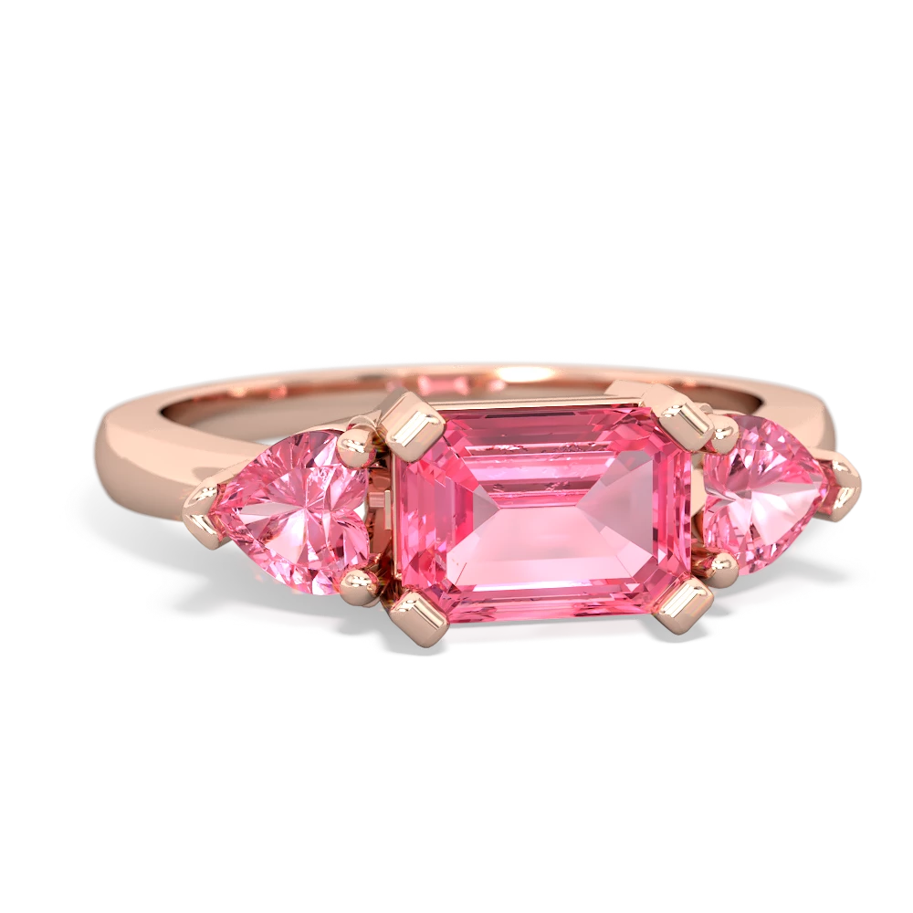 Ruby Three Stone 14K Rose Gold ring R5235