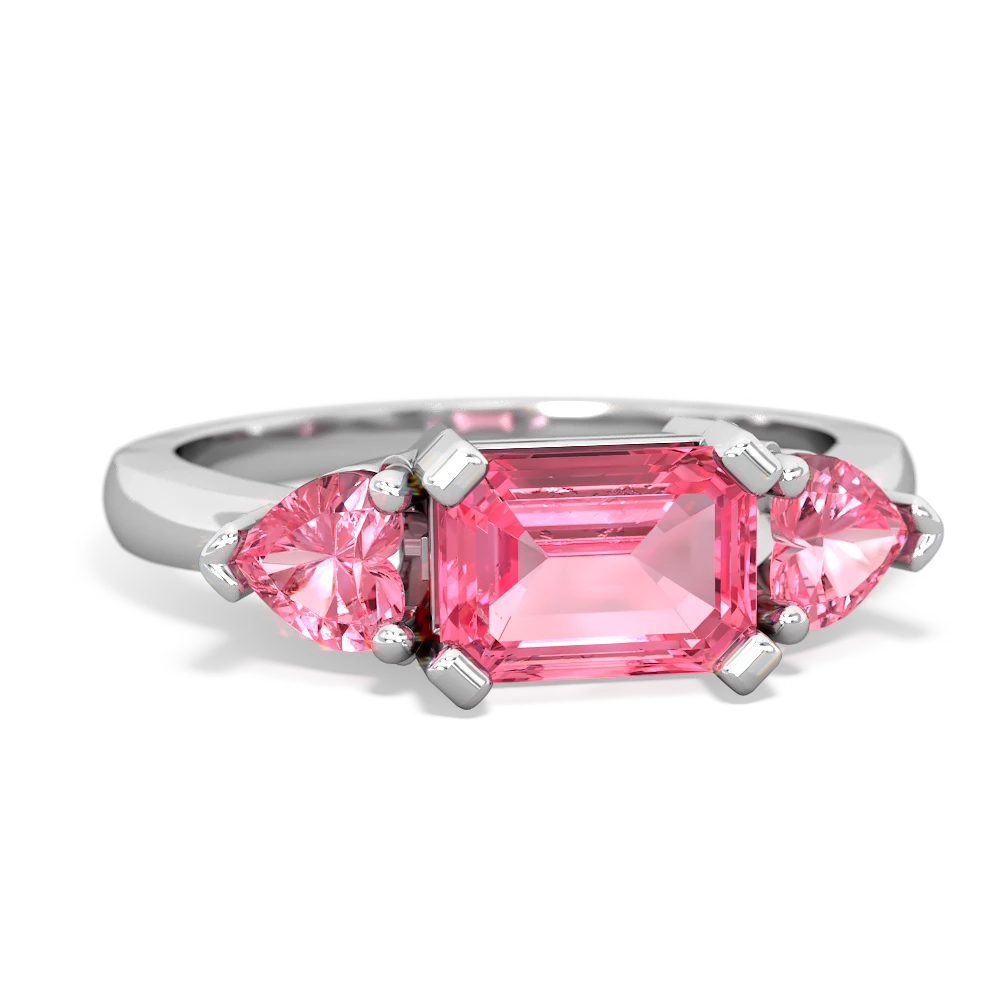 Ruby Three Stone 14K White Gold ring R5235