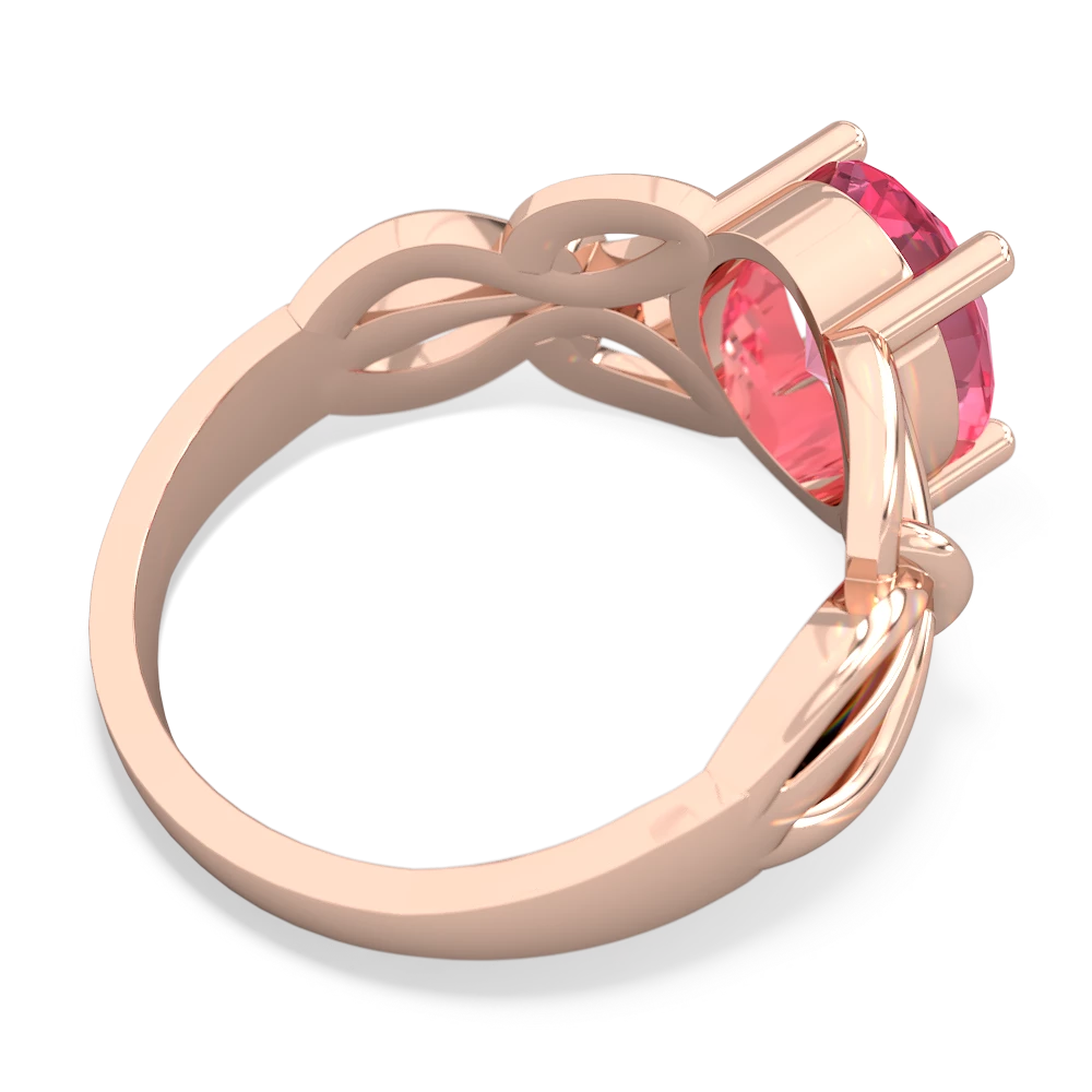 Lab Pink Sapphire Celtic Knot Cocktail 14K Rose Gold ring R2377