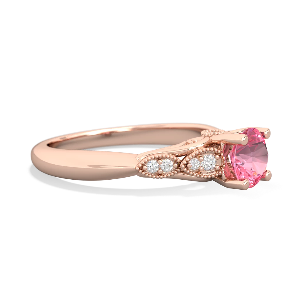 Lab Pink Sapphire Antique Elegance 14K Rose Gold ring R3100