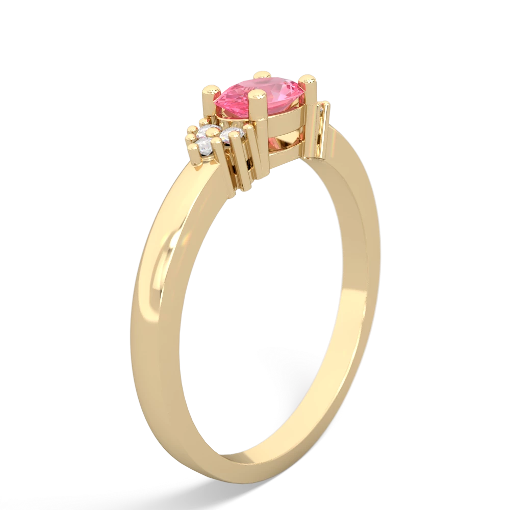 Lab Pink Sapphire Simply Elegant East-West 14K Yellow Gold ring R2480