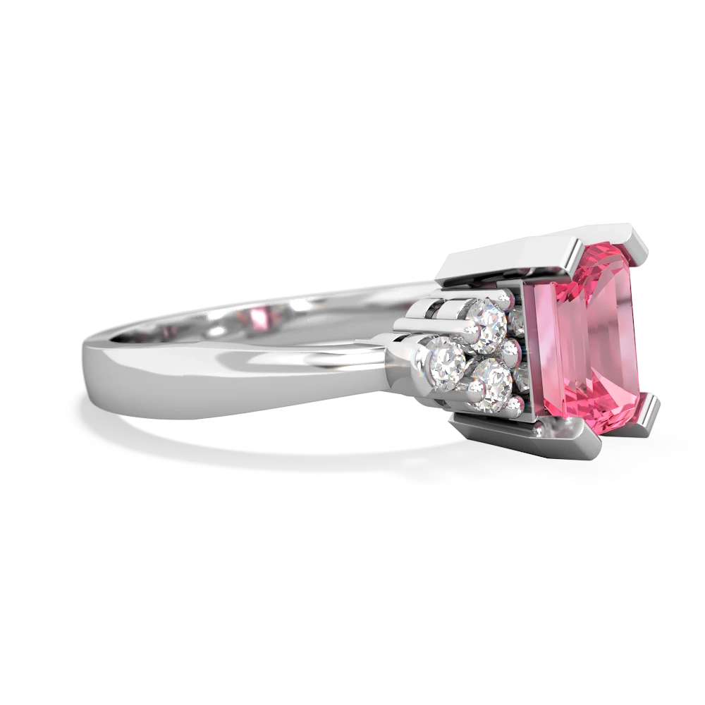 Lab Pink Sapphire Timeless Classic 14K White Gold ring R2591