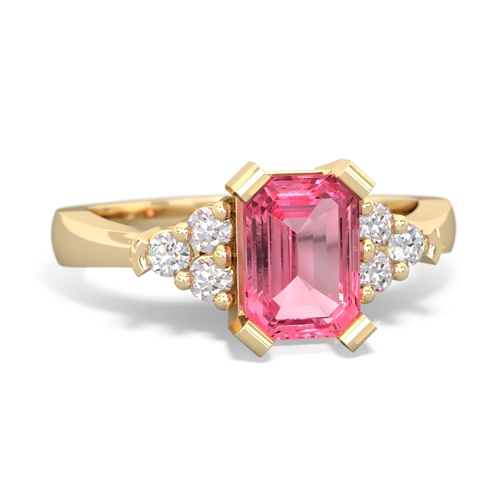 Lab Pink Sapphire Timeless Classic 14K Yellow Gold ring R2591