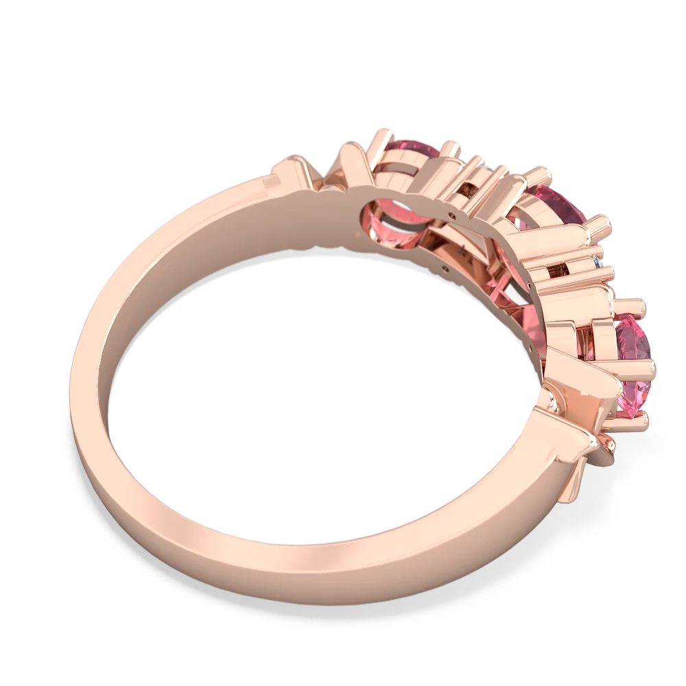 Lab Pink Sapphire Hugs And Kisses 14K Rose Gold ring R5016