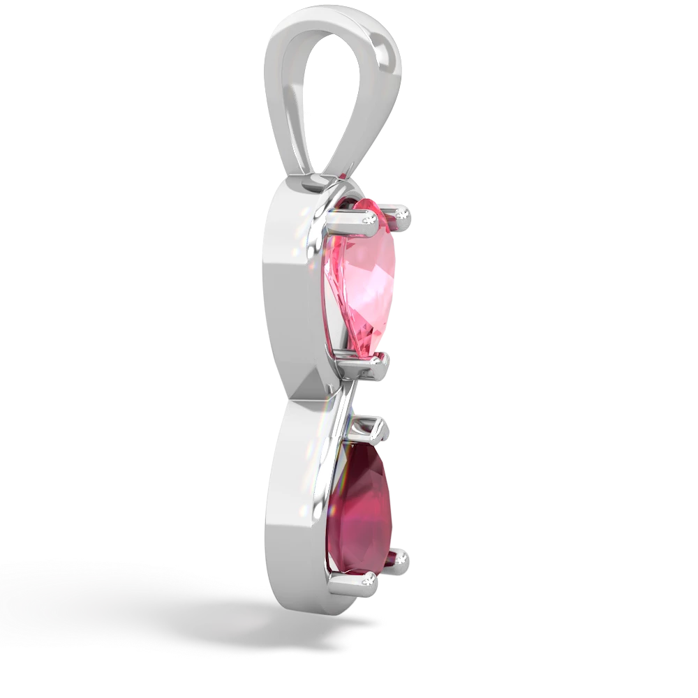 Lab Pink Sapphire Infinity 14K White Gold pendant P5050