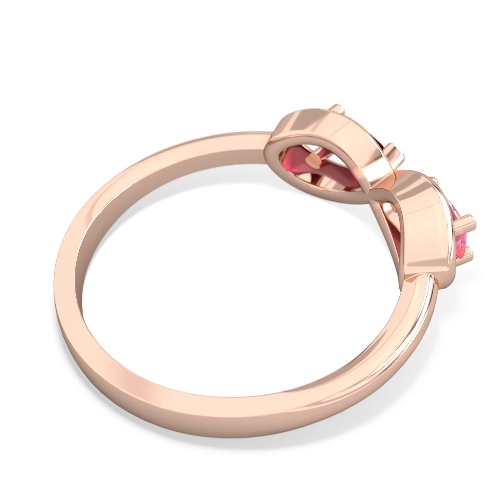 Lab Pink Sapphire Infinity 14K Rose Gold ring R5050