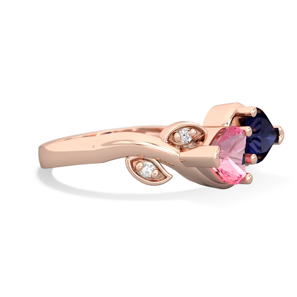 Lab Pink Sapphire Floral Elegance 14K Rose Gold ring R5790