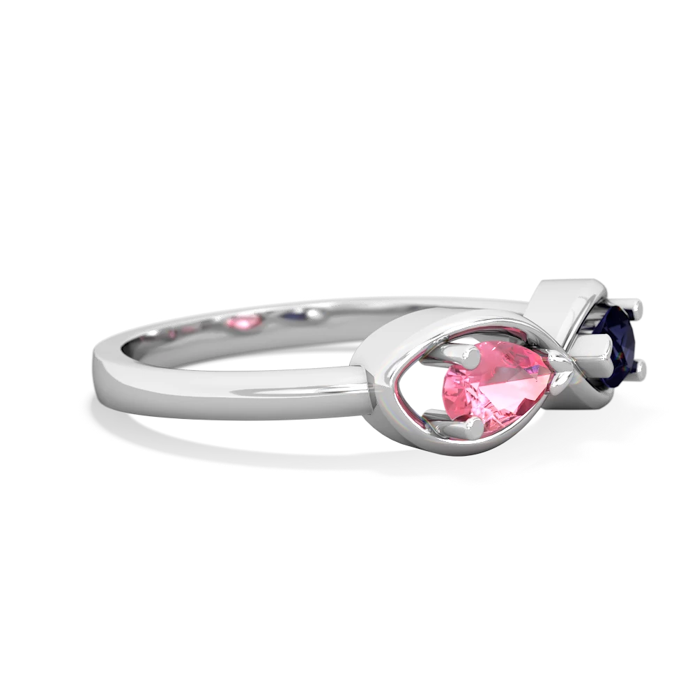 Lab Pink Sapphire Infinity 14K White Gold ring R5050