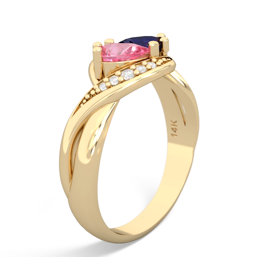 Lab Pink Sapphire Summer Winds 14K Yellow Gold ring R5342