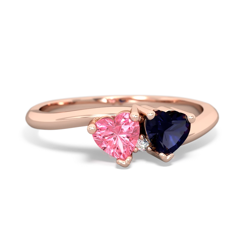 Lab Pink Sapphire Sweethearts 14K Rose Gold ring R5260