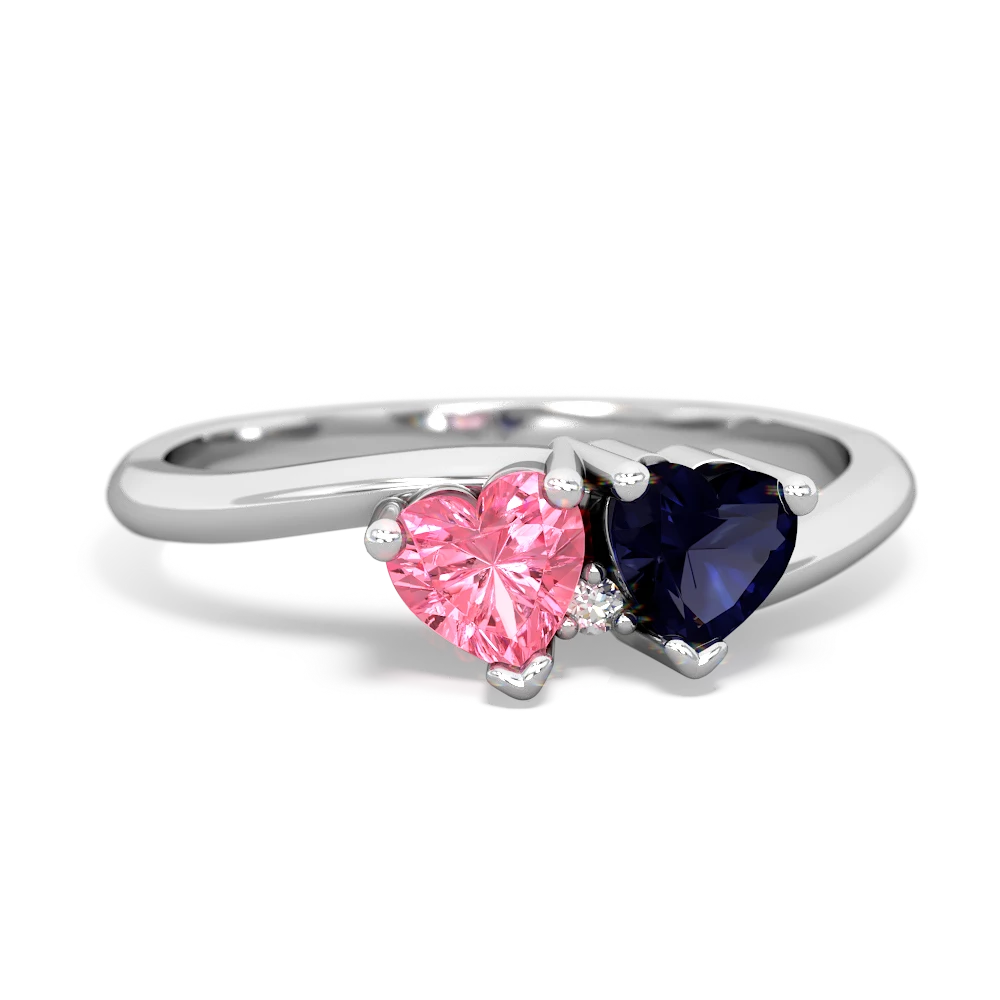 Lab Pink Sapphire Sweethearts 14K White Gold ring R5260