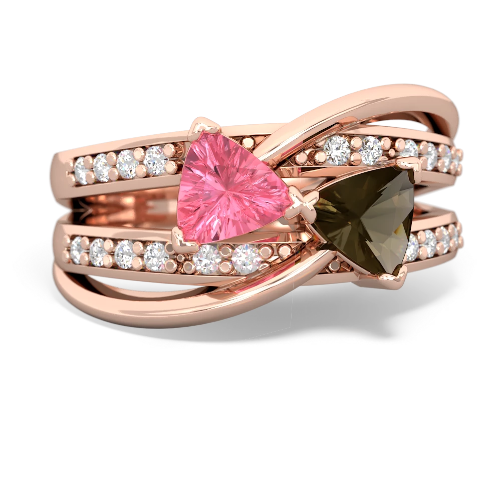 Lab Pink Sapphire Bowtie 14K Rose Gold ring R2360