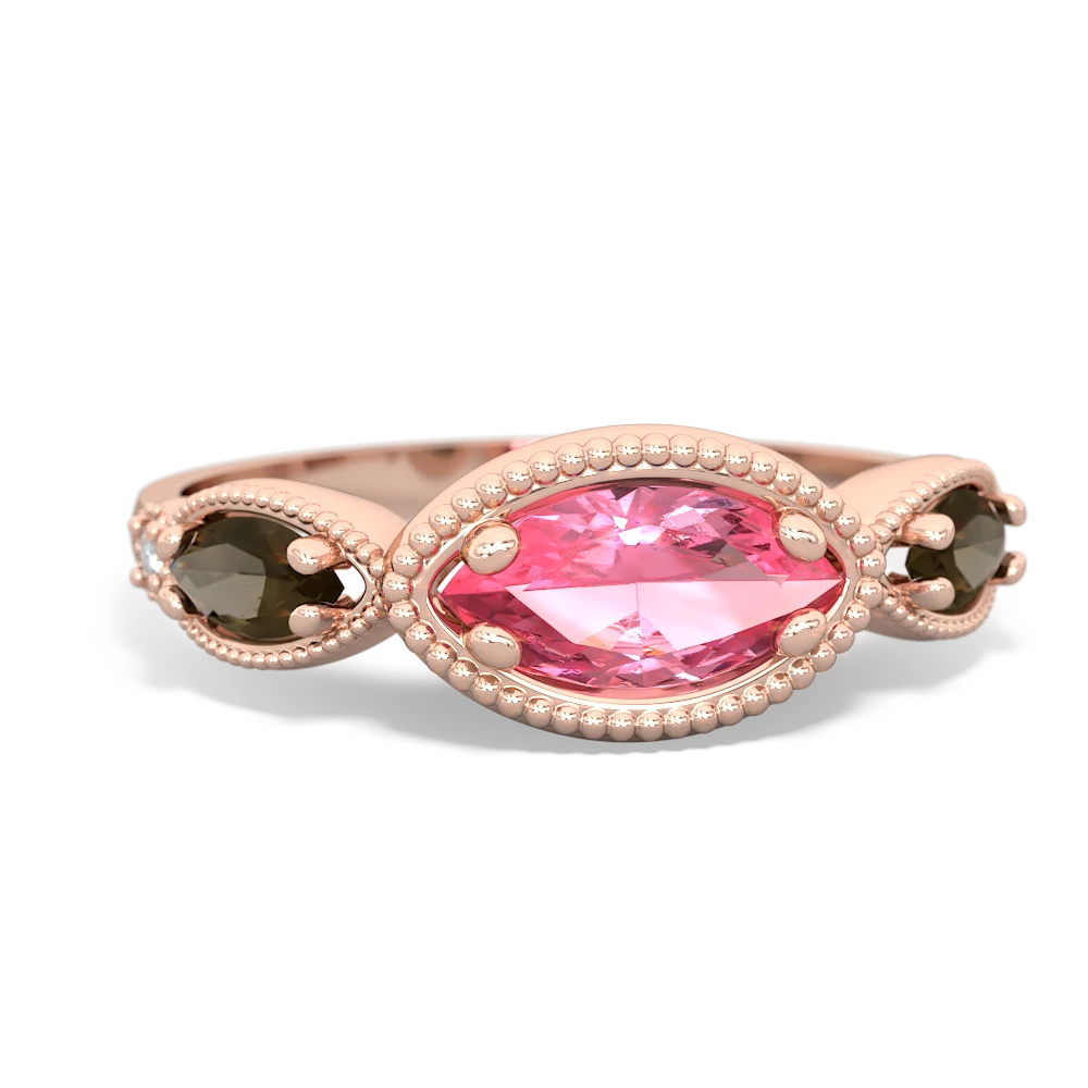 Lab Pink Sapphire Milgrain Marquise 14K Rose Gold ring R5700