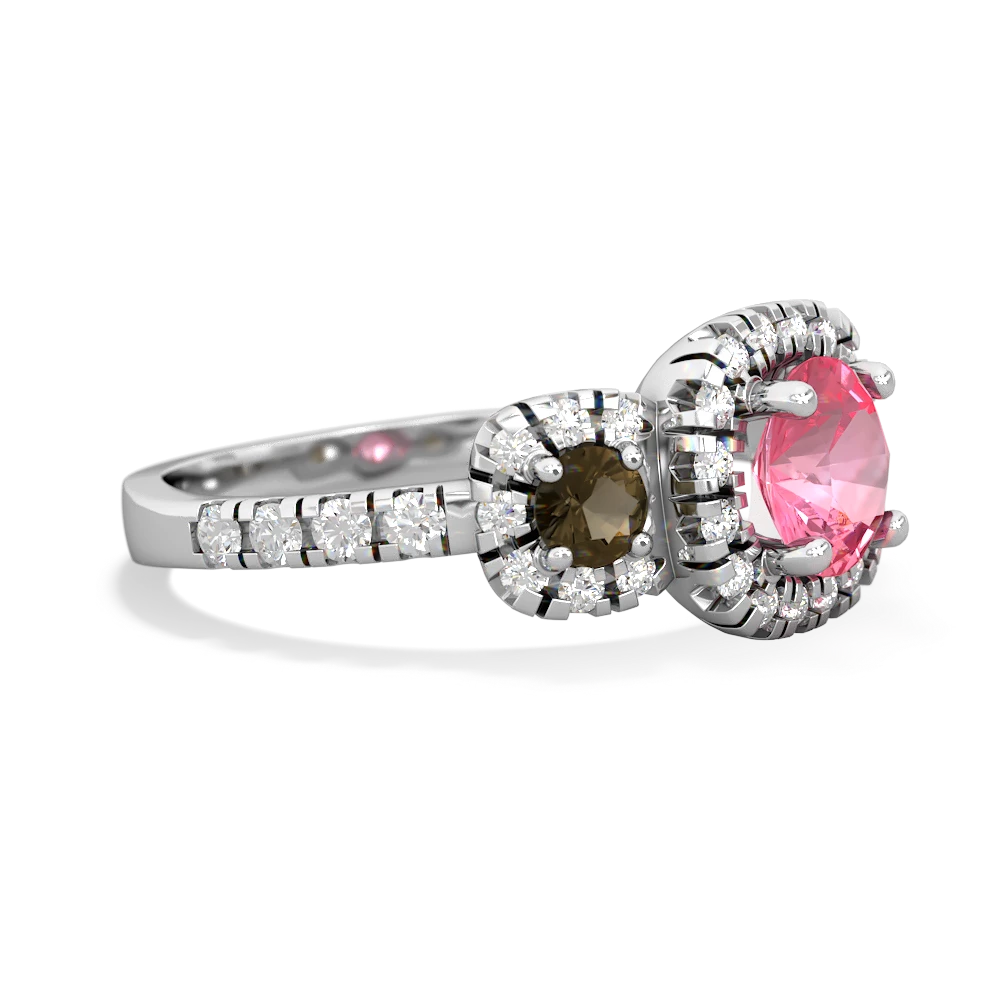 Lab Pink Sapphire Regal Halo 14K White Gold ring R5350