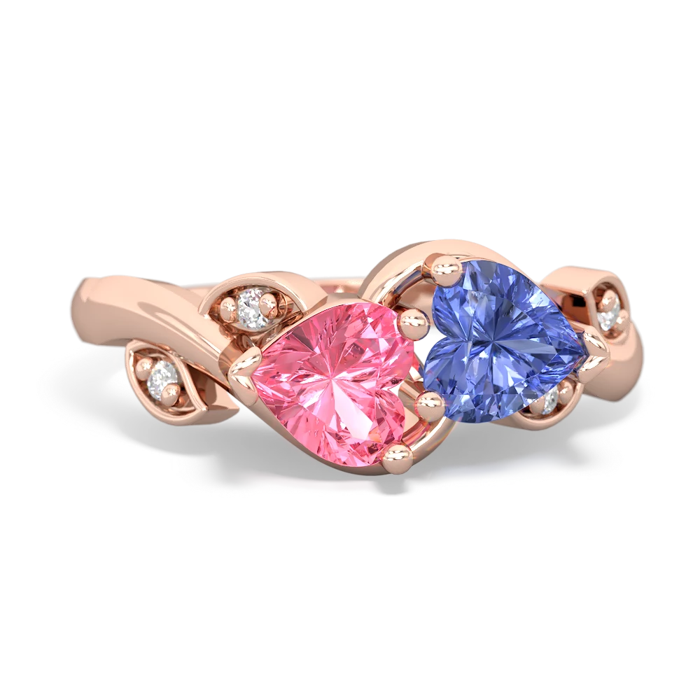 Lab Pink Sapphire Floral Elegance 14K Rose Gold ring R5790