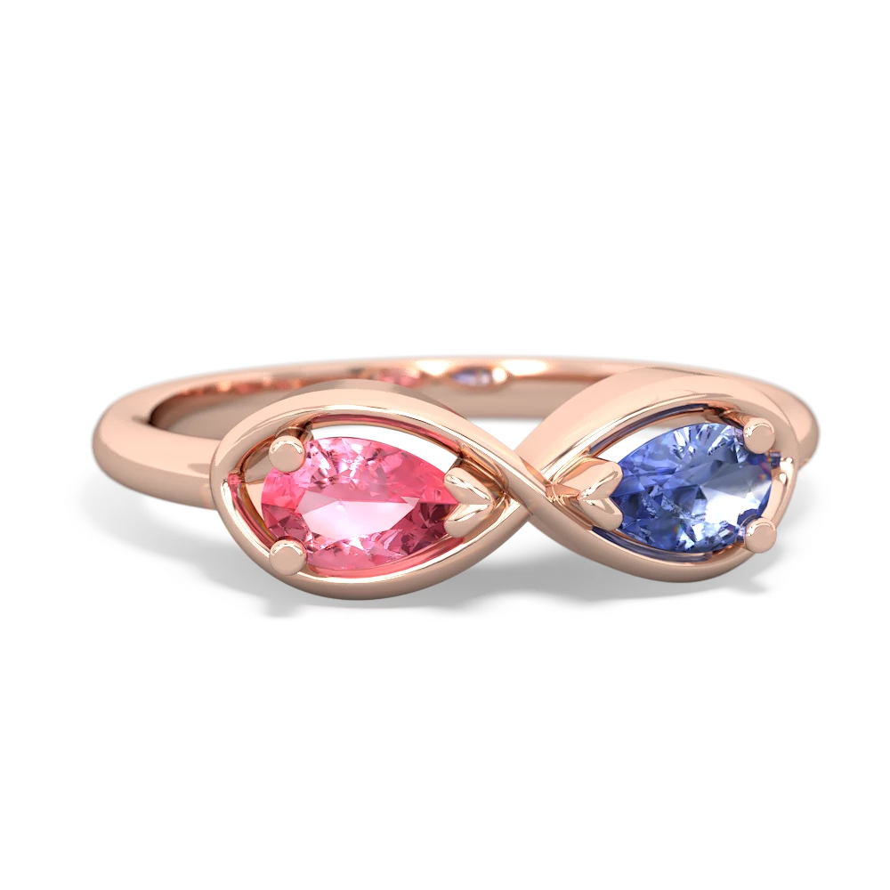 Lab Pink Sapphire Infinity 14K Rose Gold ring R5050