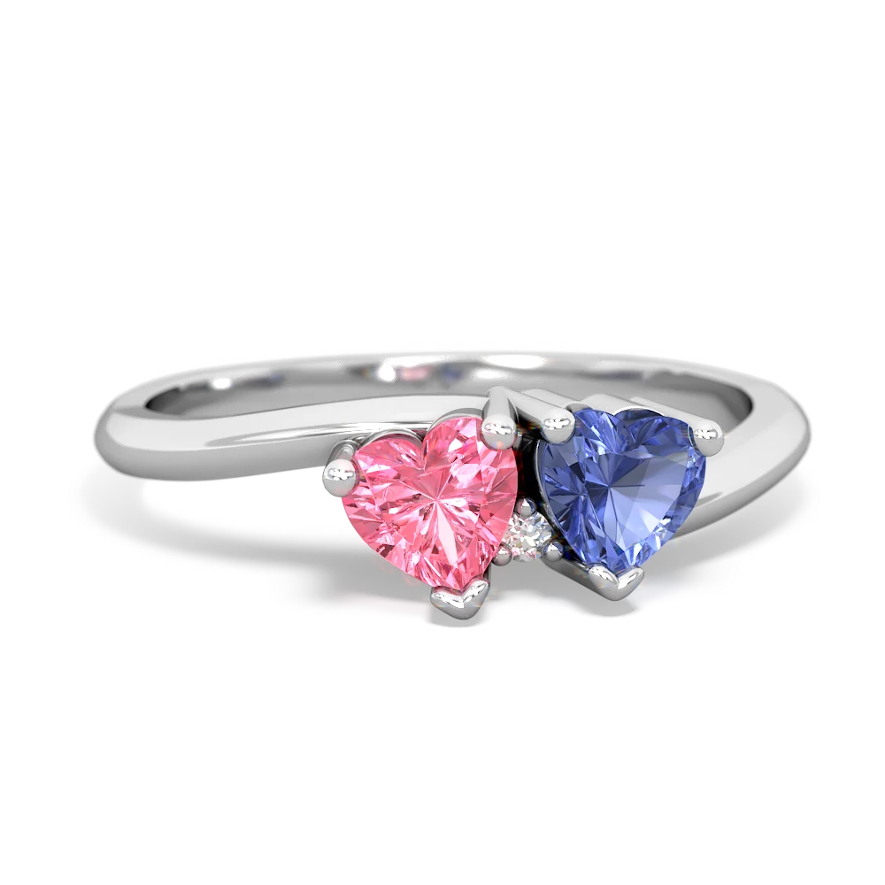 Lab Pink Sapphire Sweethearts 14K White Gold ring R5260