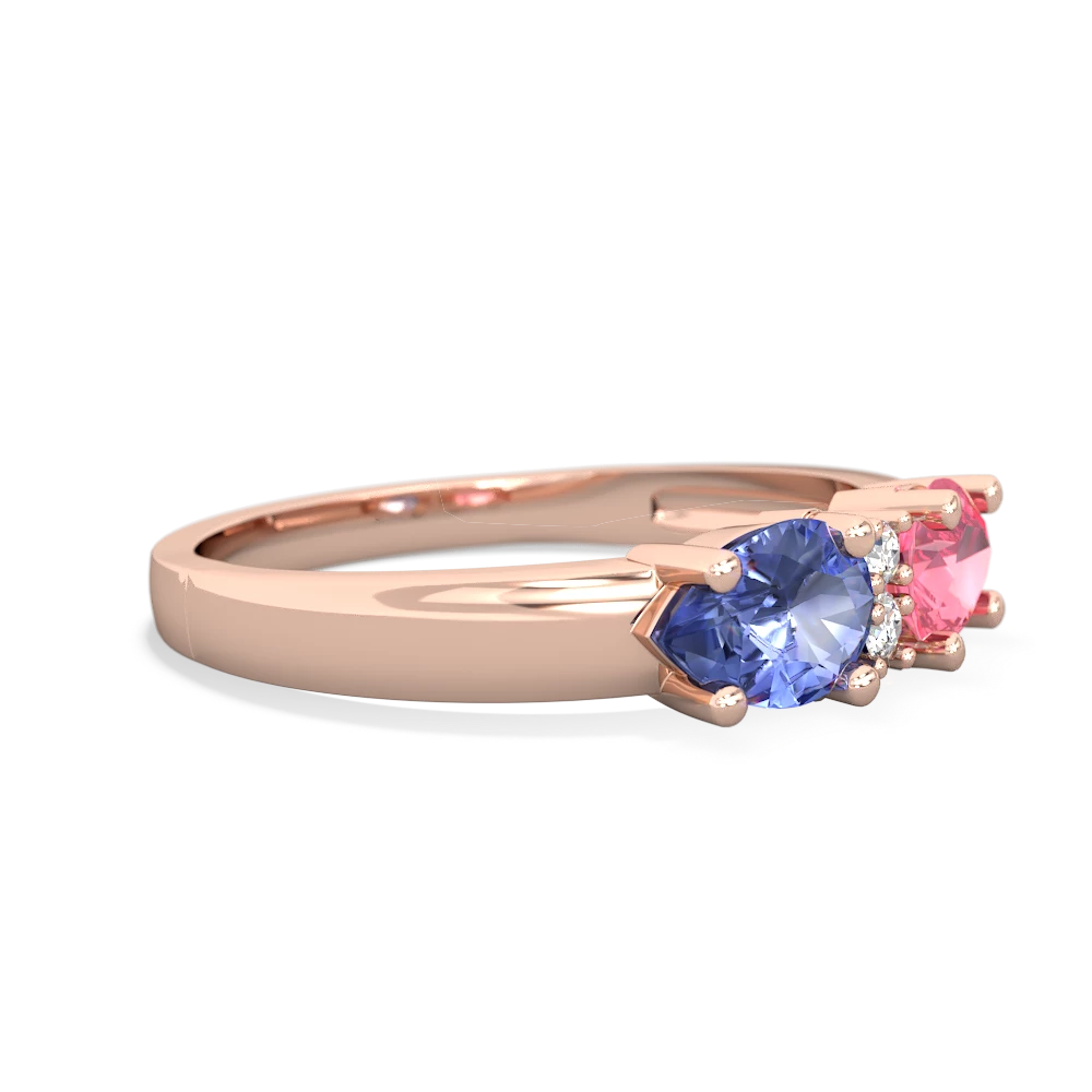 Lab Pink Sapphire Pear Bowtie 14K Rose Gold ring R0865