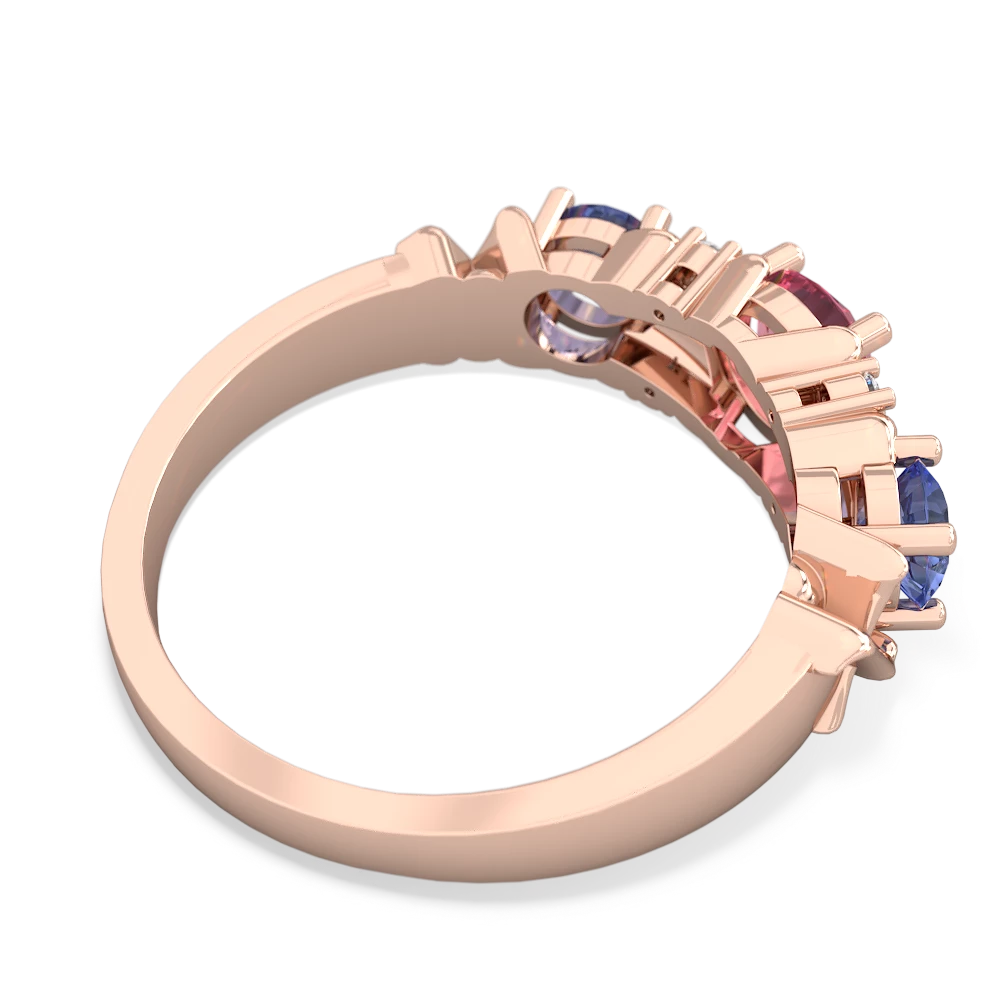 Lab Pink Sapphire Hugs And Kisses 14K Rose Gold ring R5016