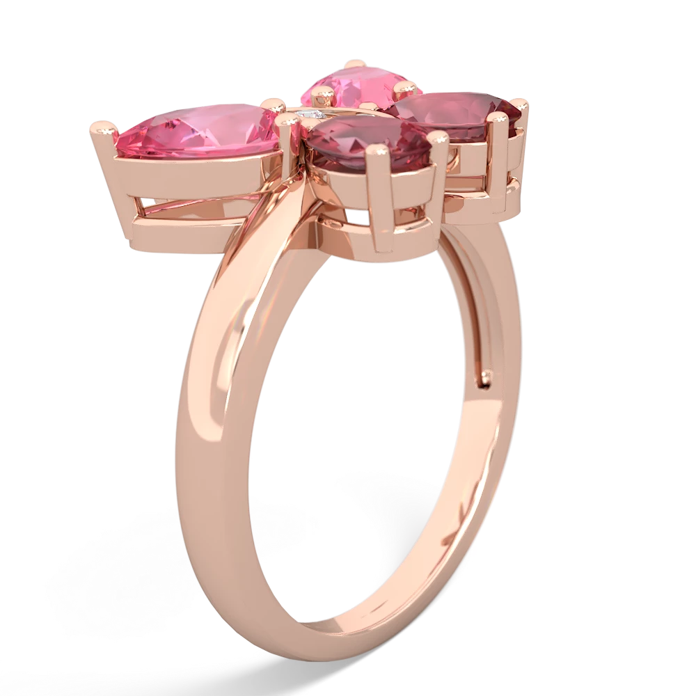 Lab Pink Sapphire Butterfly 14K Rose Gold ring R2215