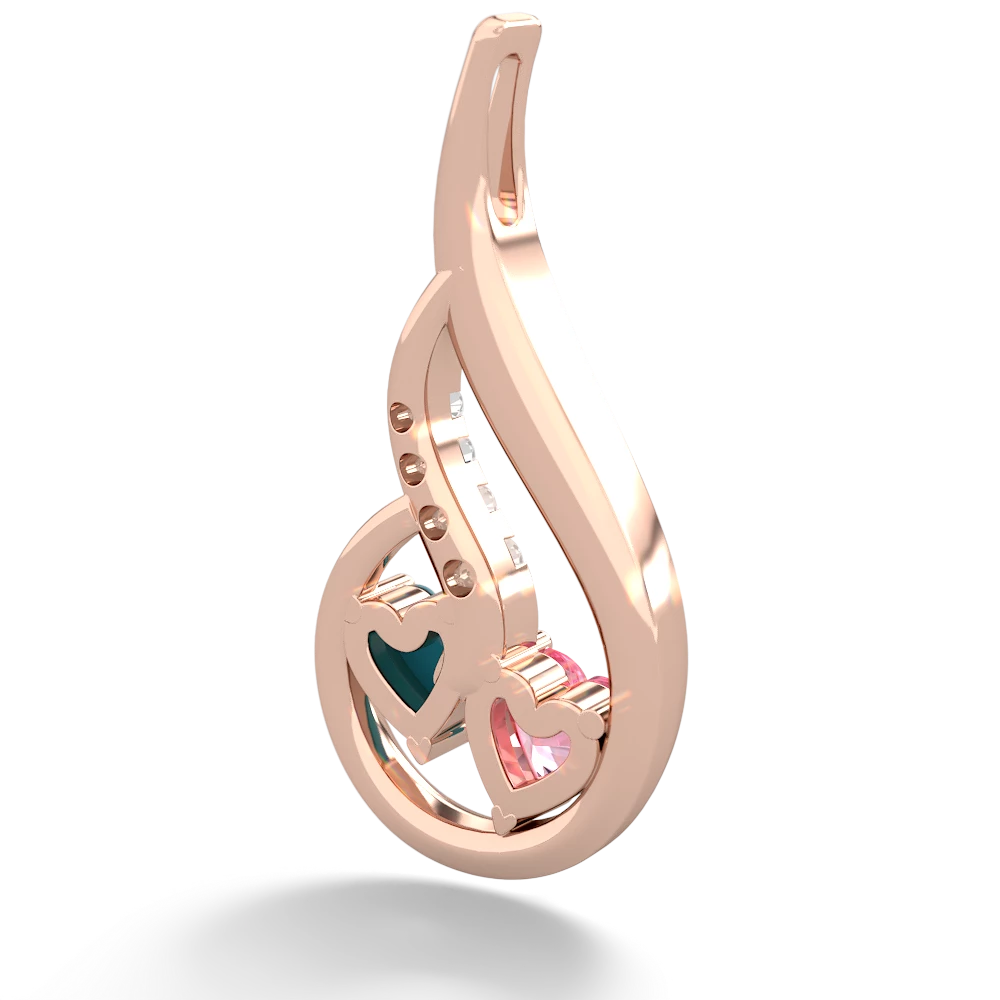 Lab Pink Sapphire Keepsake Curves 14K Rose Gold pendant P5450