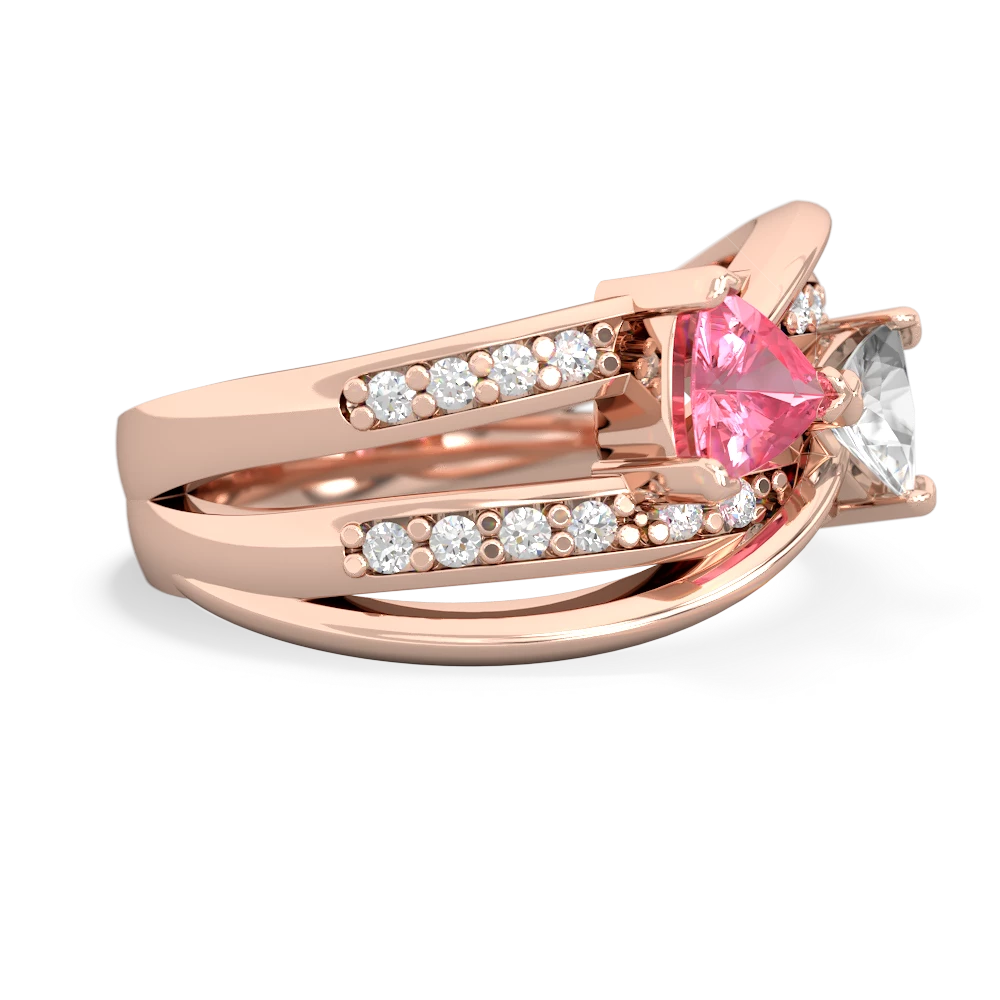 Lab Pink Sapphire Bowtie 14K Rose Gold ring R2360