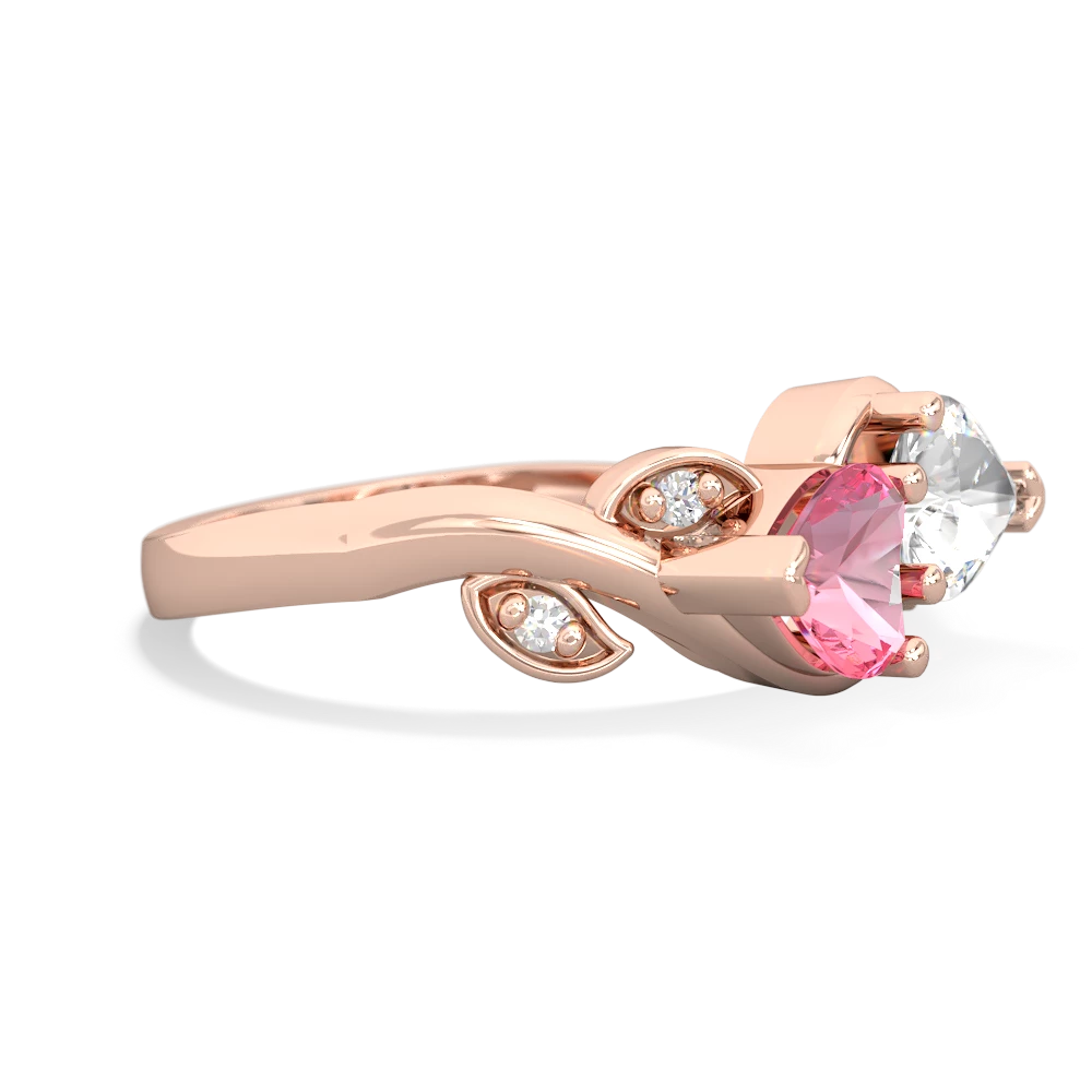 Lab Pink Sapphire Floral Elegance 14K Rose Gold ring R5790