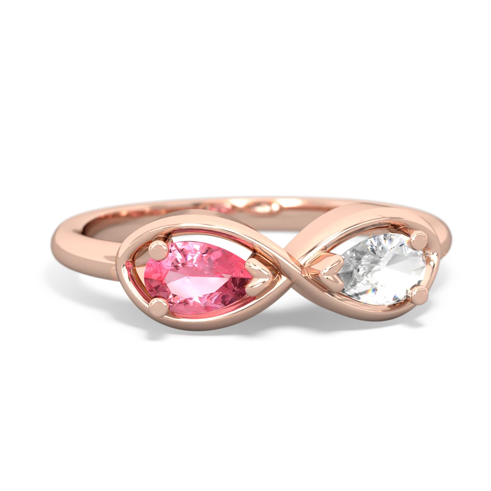 Lab Pink Sapphire Infinity 14K Rose Gold ring R5050