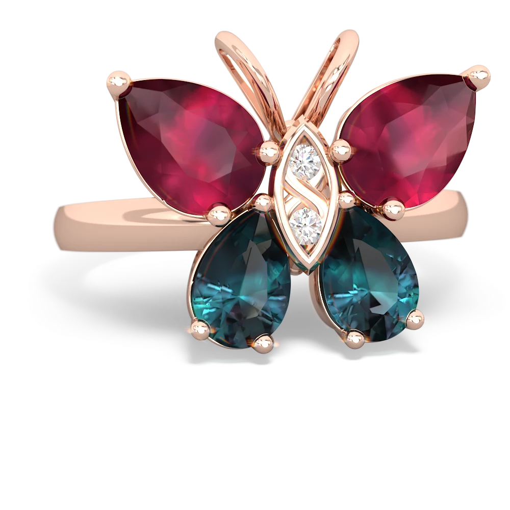 Ruby Butterfly 14K Rose Gold ring R2215