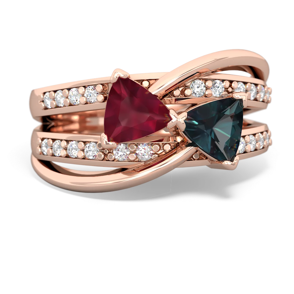 Ruby Bowtie 14K Rose Gold ring R2360