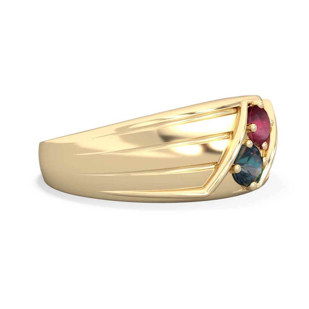 Ruby Men's Streamline 14K Yellow Gold ring R0460