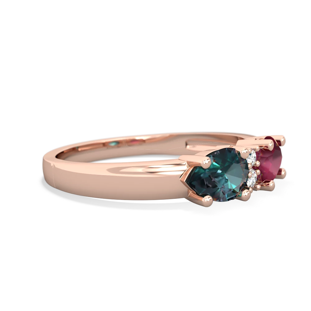 Ruby Pear Bowtie 14K Rose Gold ring R0865