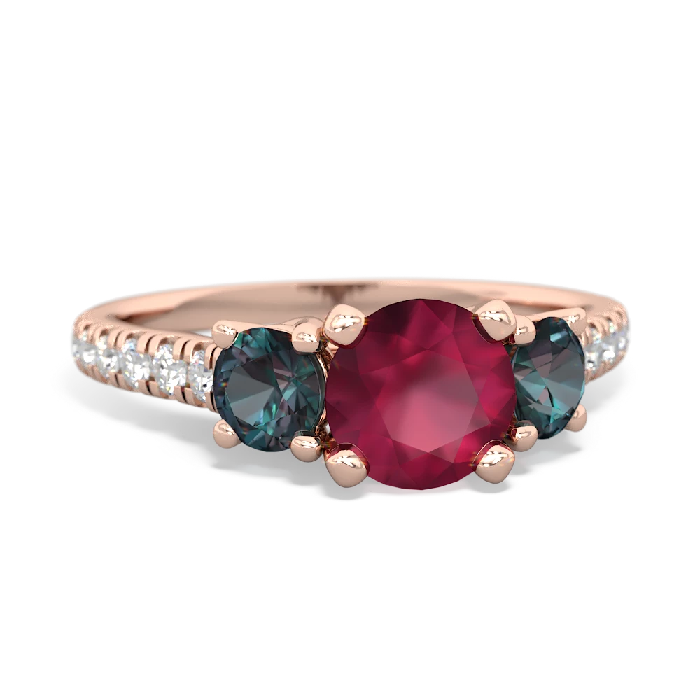 Ruby Pave Trellis 14K Rose Gold ring R5500