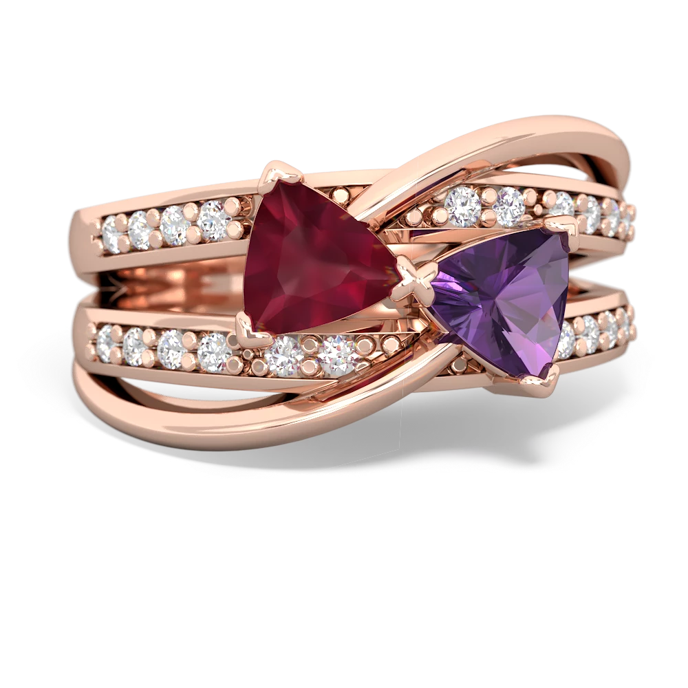 Ruby Bowtie 14K Rose Gold ring R2360